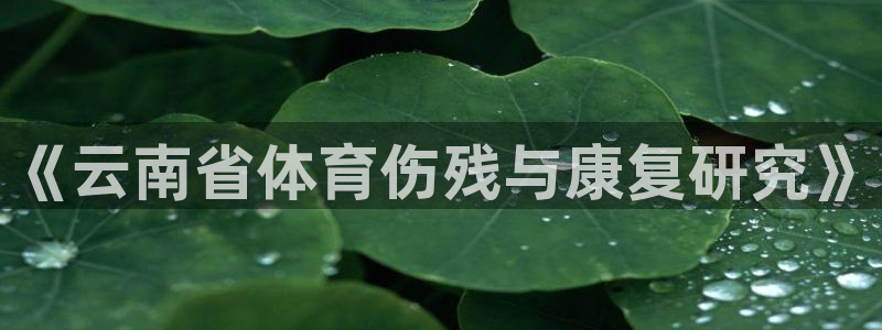 意昂5Kgame集团官网：《云南省体育伤残与康复研究》